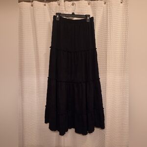 Black Tiered Maxi Skirt